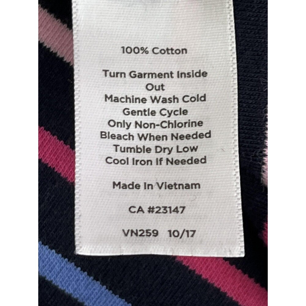 Talbots Shift Dress Women's M Multicolor Stripe Knit Short Sleeve Keyhole Neck - Picture 7 of 7